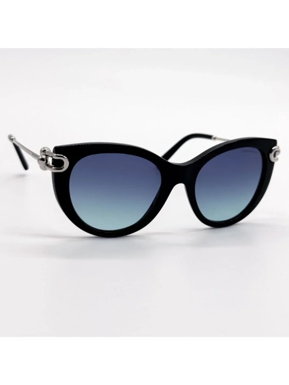 New Tiffany & Co Sunglasses Women Black Silver Cat Eye TF4232 8342/9S